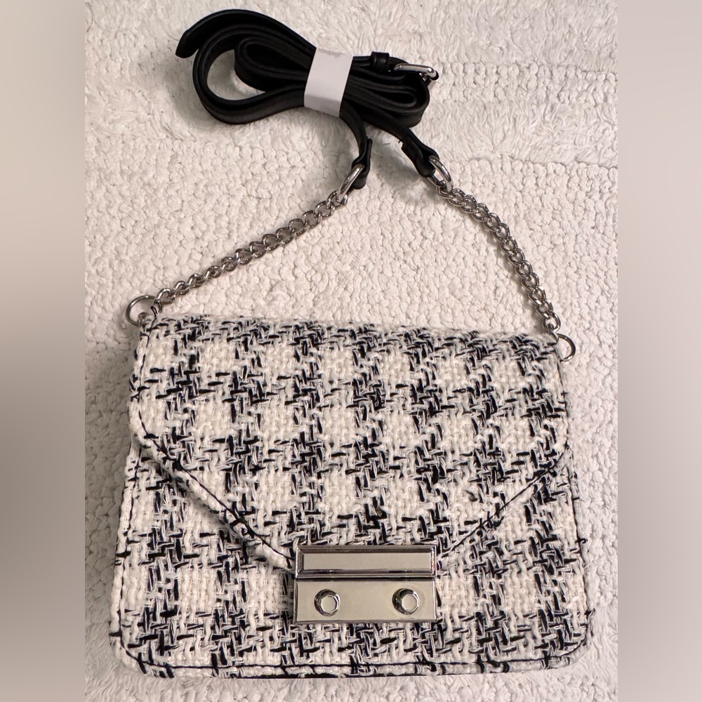 ASOS Black and White Tweed Purse